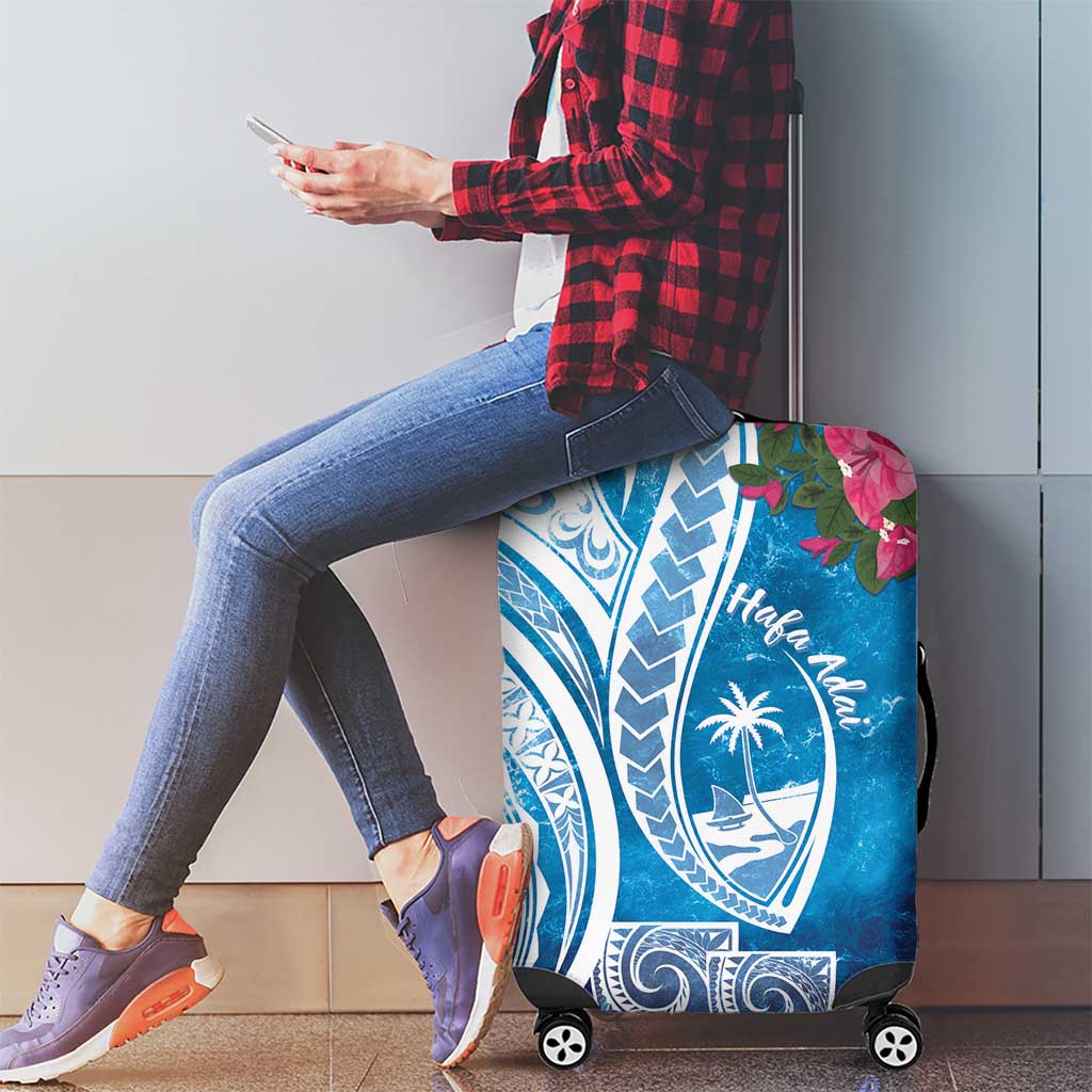 Hafa Adai Guam Luggage Cover Crystal Waves