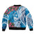 Hafa Adai Guam Sleeve Zip Bomber Jacket Crystal Waves