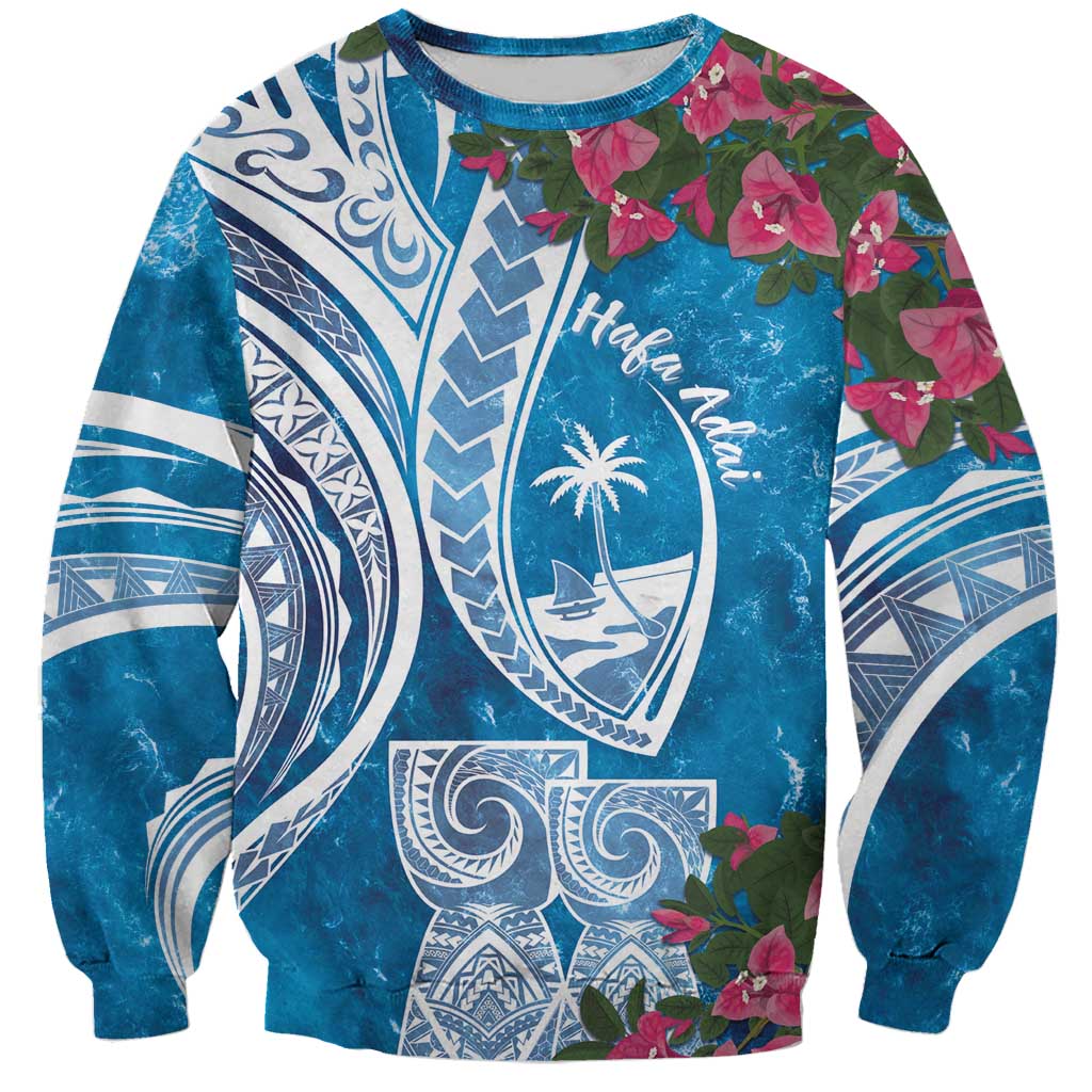 Hafa Adai Guam Sweatshirt Crystal Waves
