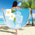 Personalized Guam Chamorro Beach Blanket Turtles and Guasali Flowers