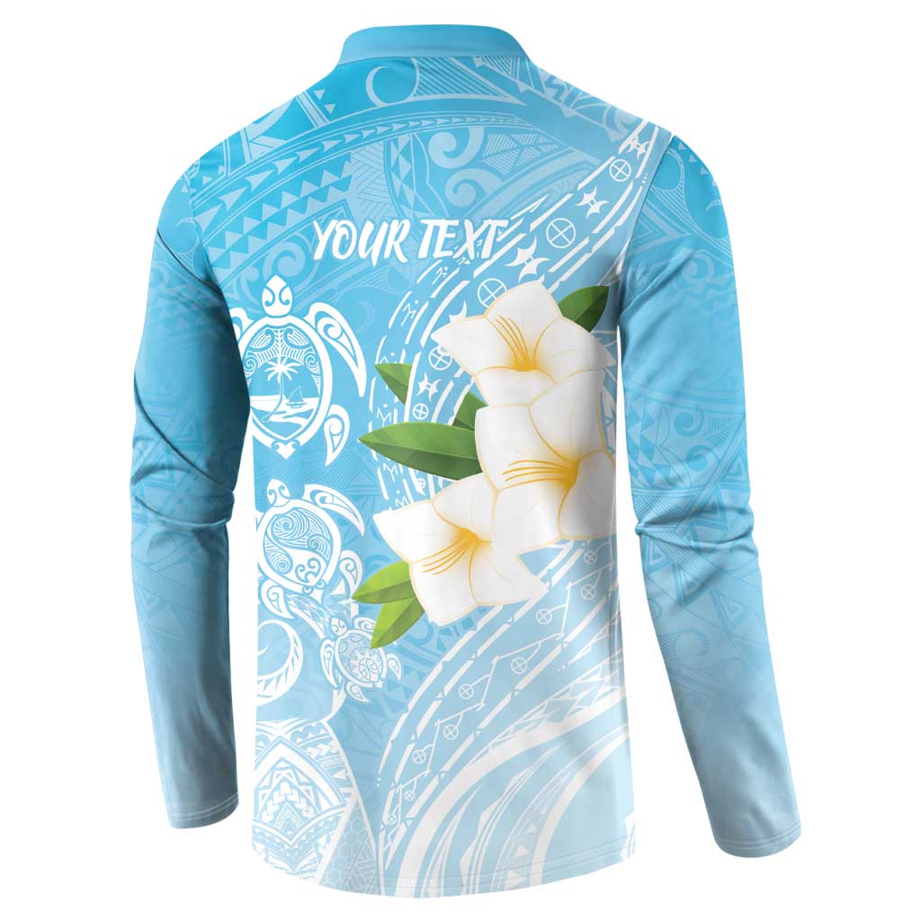 Personalized Guam Chamorro Button Sweatshirt Turtles and Guasali Flowers