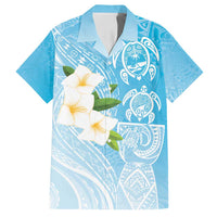 Personalized Guam Chamorro Family Matching Long Sleeve Bodycon Dress and Hawaiian Shirt Turtles and Guasali Flowers LT7 Dad's Shirt - Short Sleeve Turquoise - Polynesian Pride