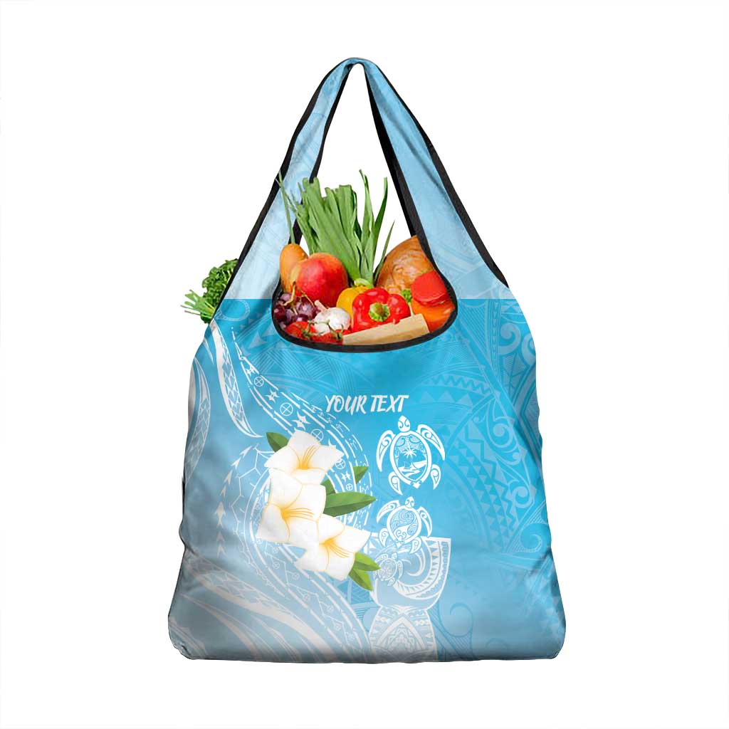 Personalized Guam Chamorro Grocery Bag Turtles and Guasali Flowers