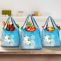 Personalized Guam Chamorro Grocery Bag Turtles and Guasali Flowers