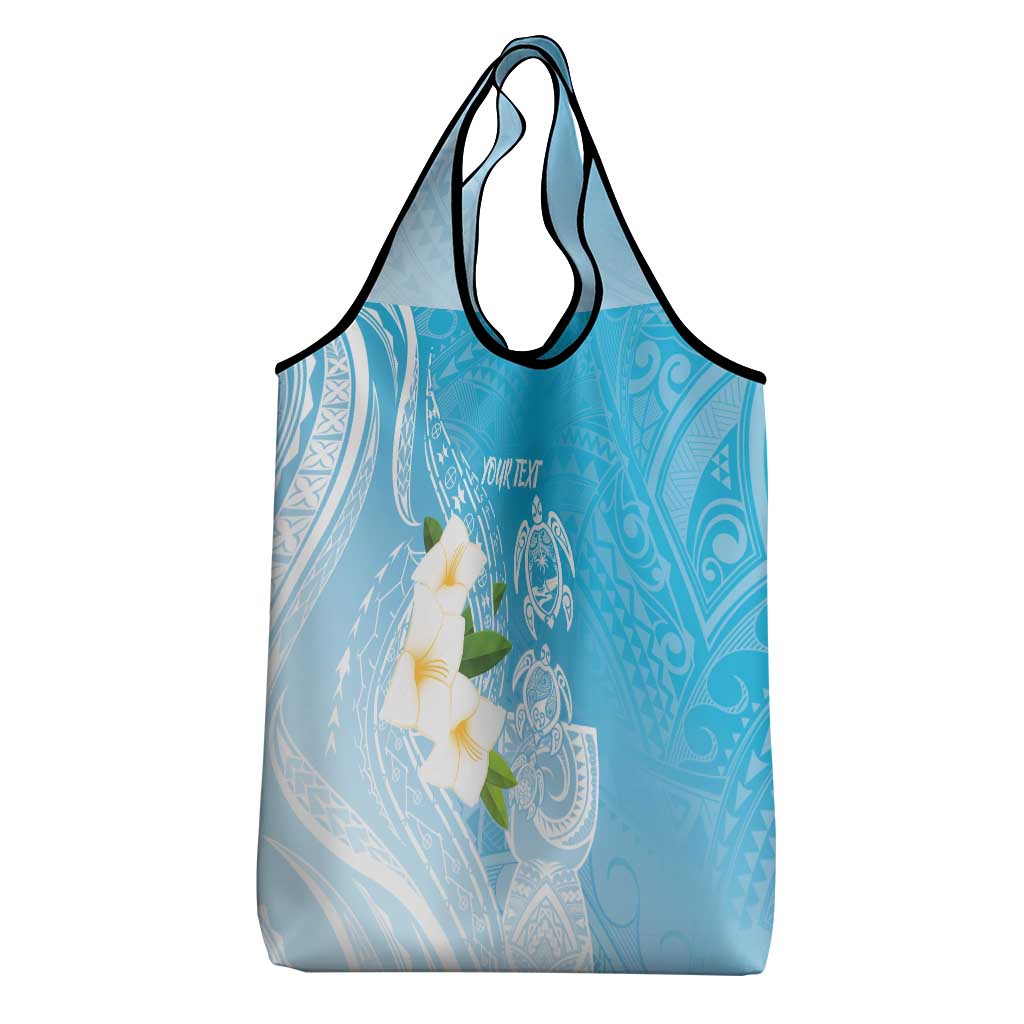 Personalized Guam Chamorro Grocery Bag Turtles and Guasali Flowers