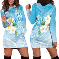 Personalized Guam Chamorro Hoodie Dress Turtles and Guasali Flowers