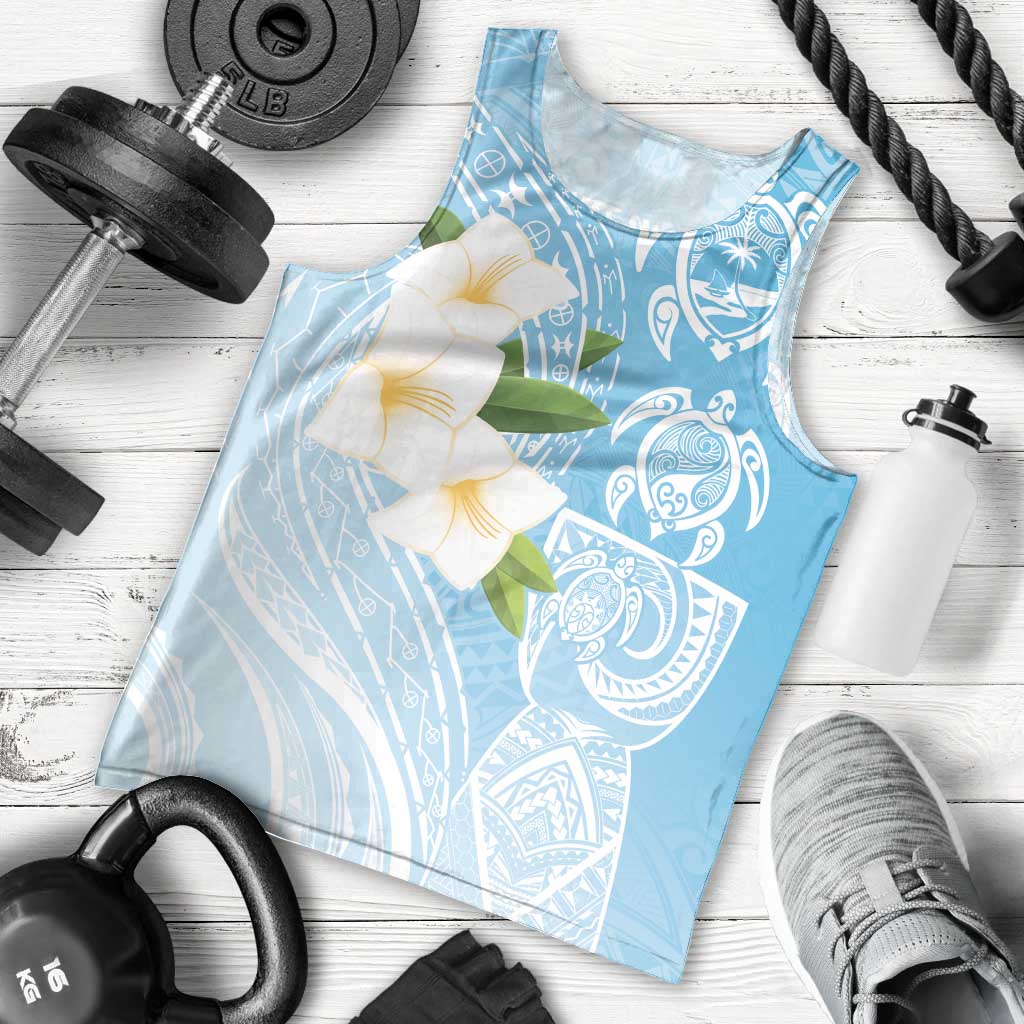 Personalized Guam Chamorro Men Tank Top Turtles and Guasali Flowers