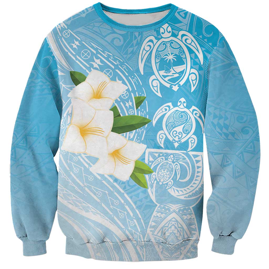 Personalized Guam Chamorro Sweatshirt Turtles and Guasali Flowers