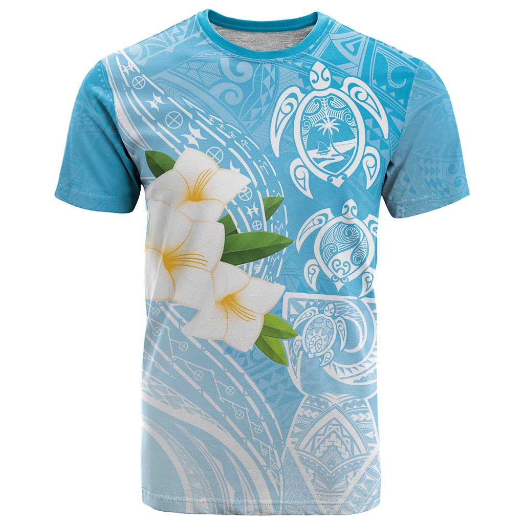Personalized Guam Chamorro T Shirt Turtles and Guasali Flowers