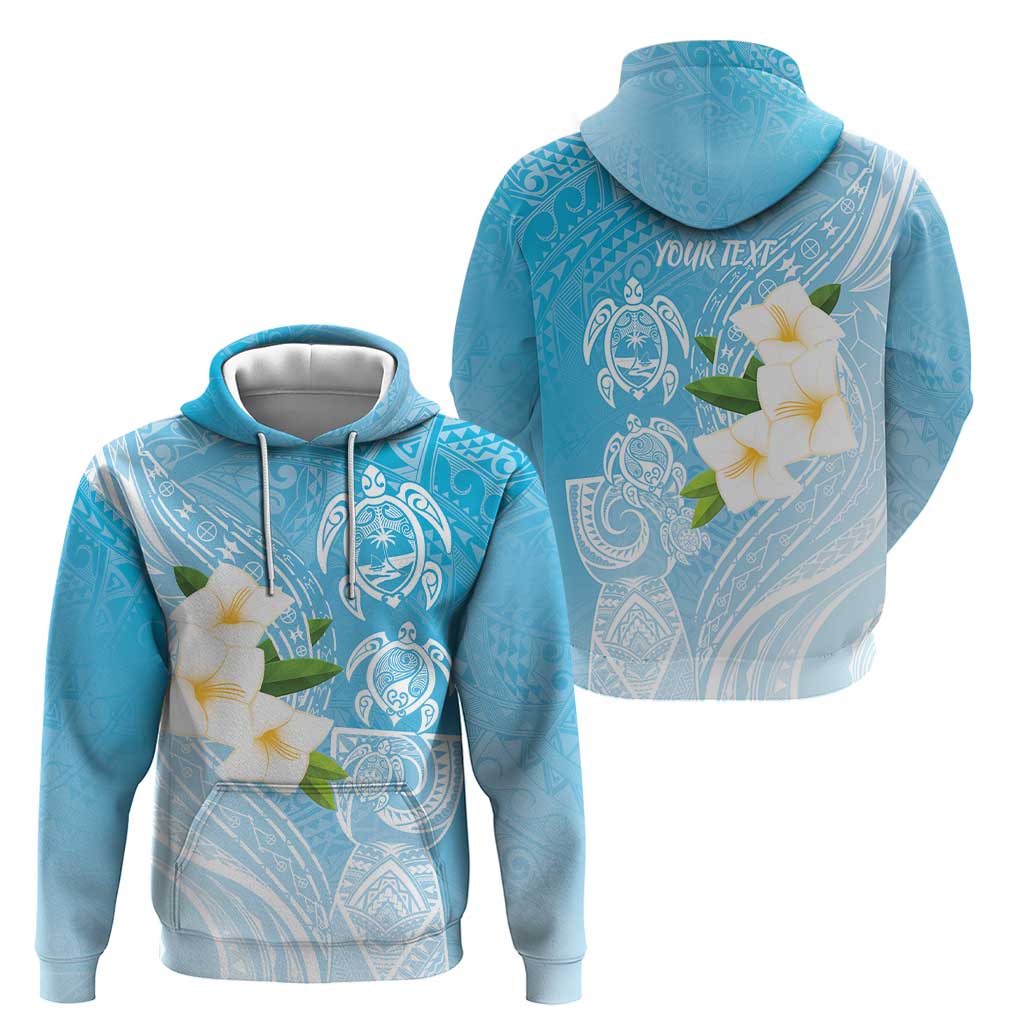 Personalized Guam Chamorro Zip Hoodie Turtles and Guasali Flowers
