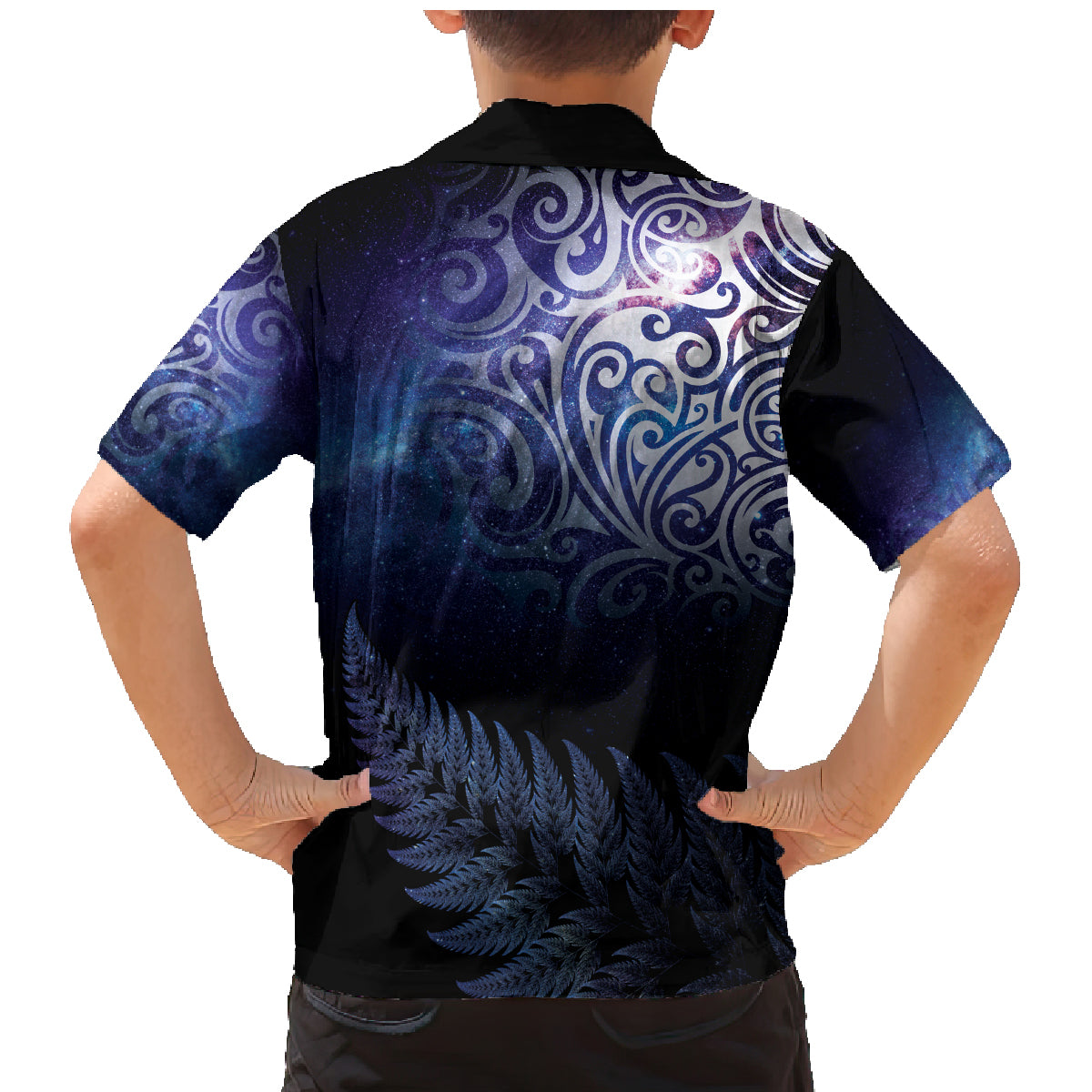 New Zealand Aotearoa Matariki Family Matching Mermaid Dress and Hawaiian Shirt Starry Silver Fern LT7 - Polynesian Pride