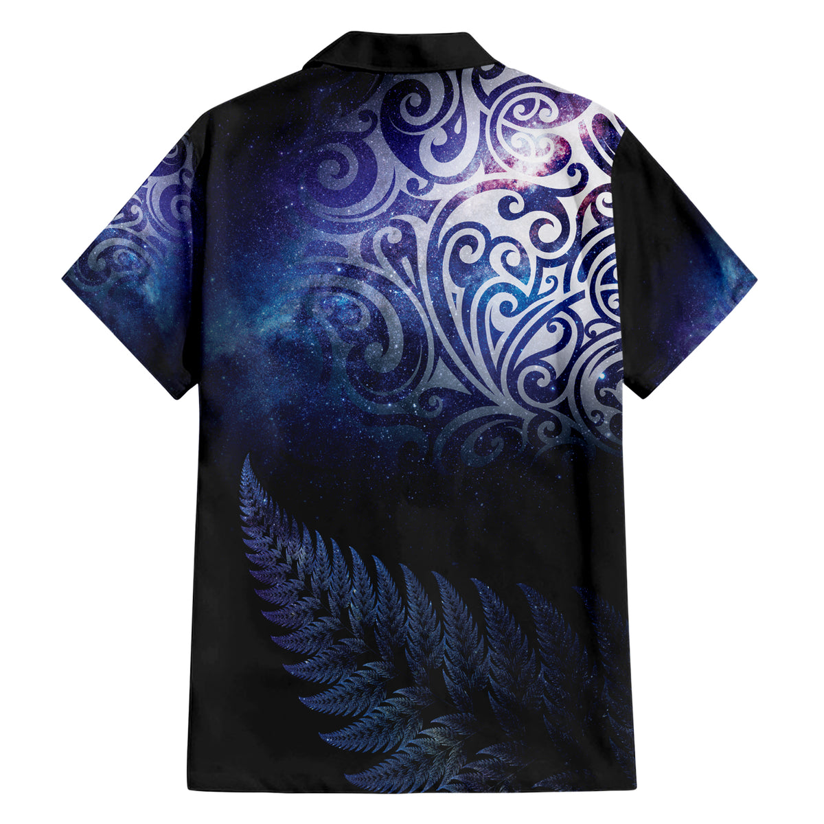 New Zealand Aotearoa Matariki Family Matching Short Sleeve Bodycon Dress and Hawaiian Shirt Starry Silver Fern LT7 - Polynesian Pride