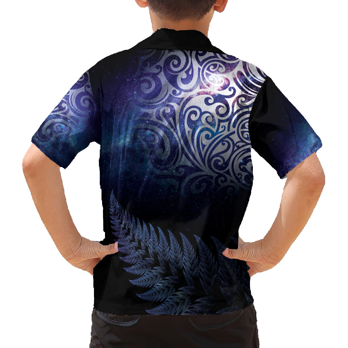 New Zealand Aotearoa Matariki Family Matching Summer Maxi Dress and Hawaiian Shirt Starry Silver Fern LT7 - Polynesian Pride