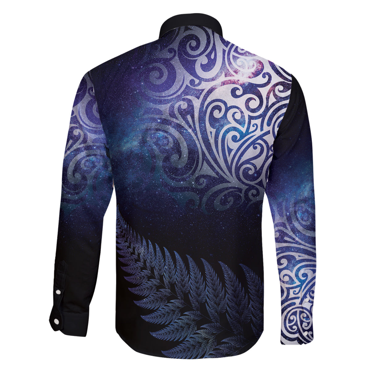 New Zealand Aotearoa Matariki Family Matching Tank Maxi Dress and Hawaiian Shirt Starry Silver Fern LT7 - Polynesian Pride