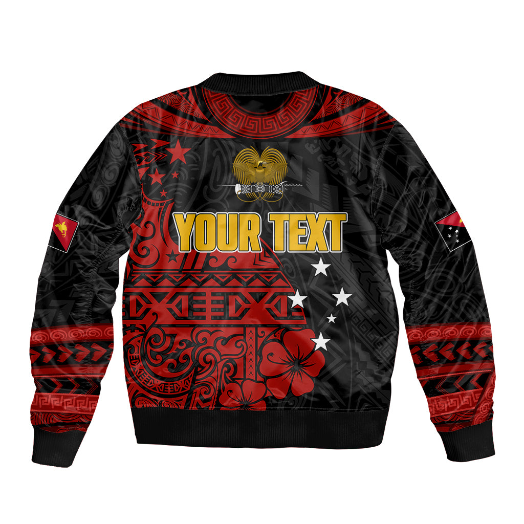Personalised PNG Kumuls Rugby Bomber Jacket Motuan Mix Patterns LT7 - Polynesian Pride