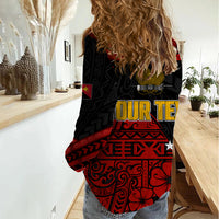 Personalised PNG Kumuls Rugby Women Casual Shirt Motuan Mix Patterns LT7 - Polynesian Pride