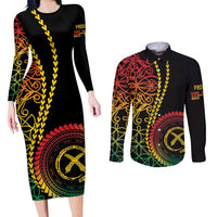 Proudly Ni-Van Sandroing Inspired Classic Style Couples Matching Long Sleeve Bodycon Dress and Long Sleeve Button Shirt