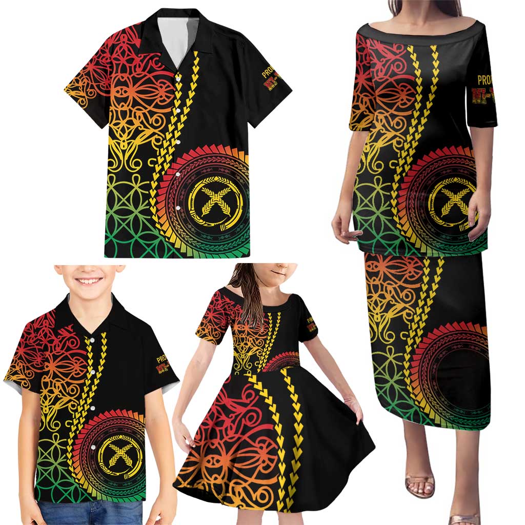 Proudly Ni-Van Sandroing Inspired Classic Style Family Matching Puletasi and Hawaiian Shirt