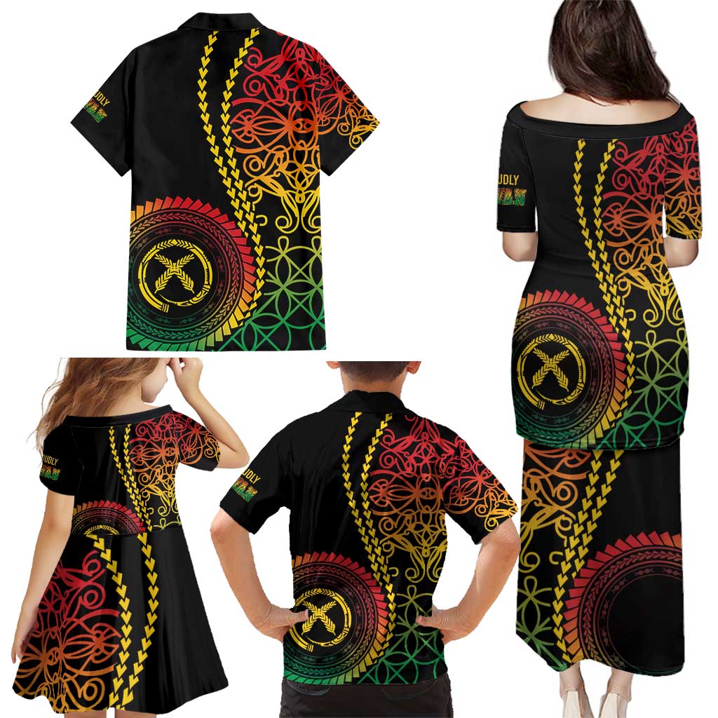 Proudly Ni-Van Sandroing Inspired Classic Style Family Matching Puletasi and Hawaiian Shirt