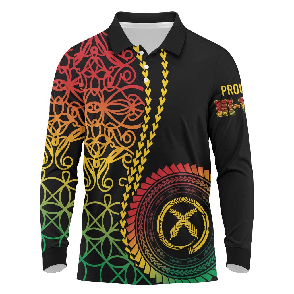 Proudly Ni-Van Sandroing Inspired Classic Style Long Sleeve Polo Shirt