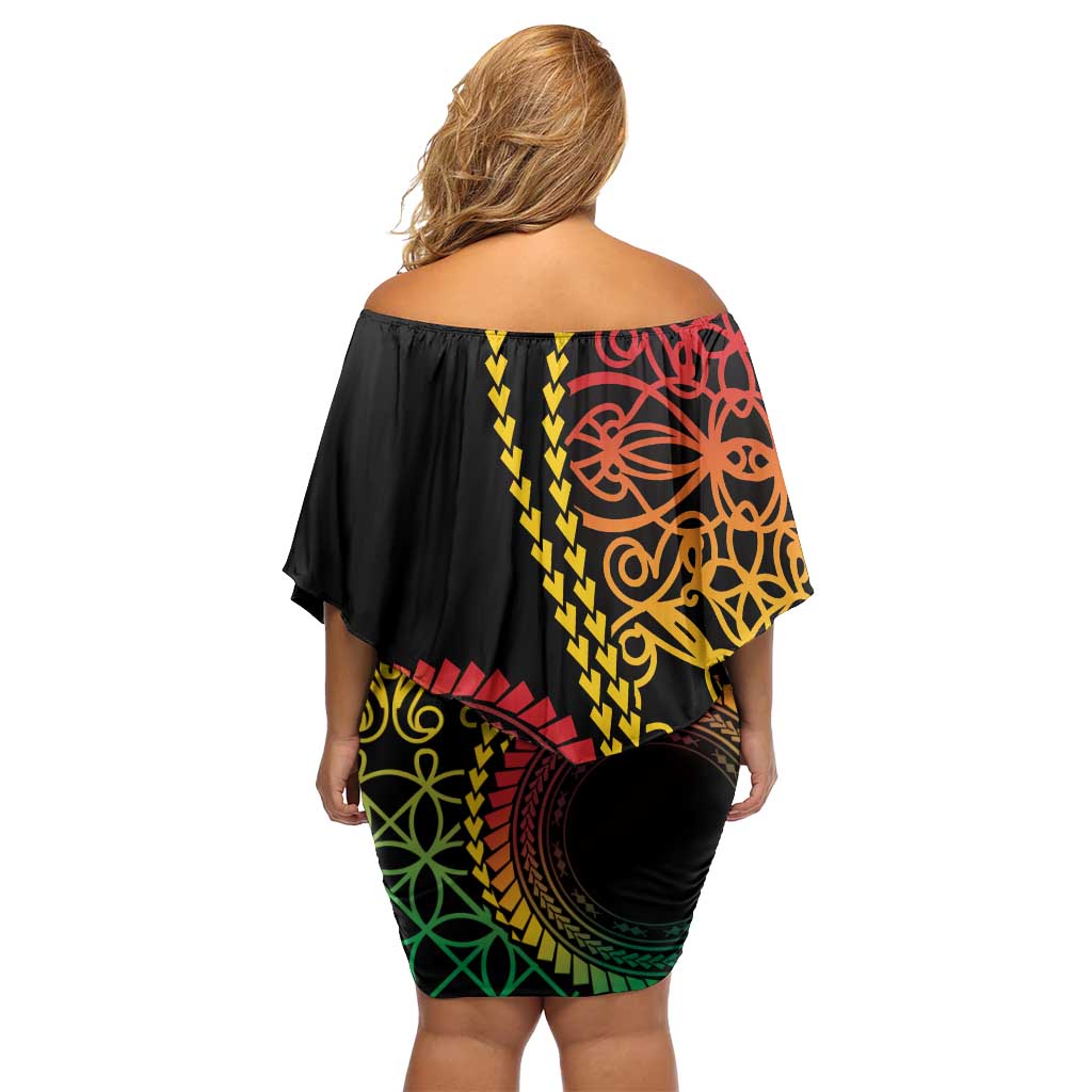 Proudly Ni-Van Sandroing Inspired Classic Style Off Shoulder Short Dress LT7 - Polynesian Pride