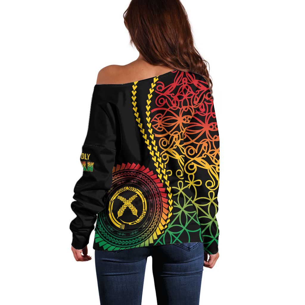 Proudly Ni-Van Sandroing Inspired Classic Style Off Shoulder Sweater