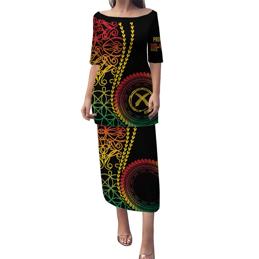 Proudly Ni-Van Sandroing Inspired Classic Style Puletasi LT7 Long Dress Colorful - Polynesian Pride