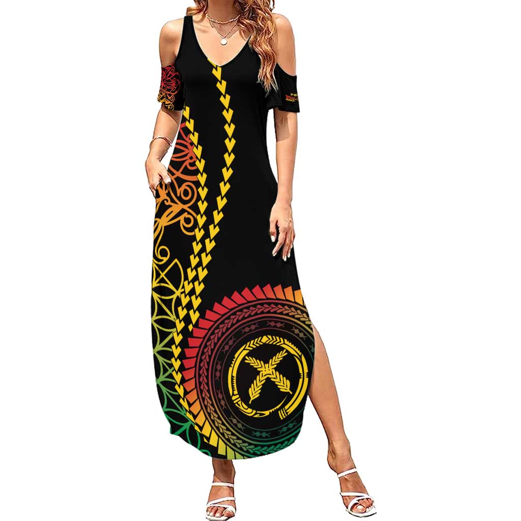 Proudly Ni-Van Sandroing Inspired Classic Style Summer Maxi Dress LT7 Women Colorful - Polynesian Pride