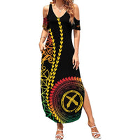 Proudly Ni-Van Sandroing Inspired Classic Style Summer Maxi Dress LT7 Women Colorful - Polynesian Pride