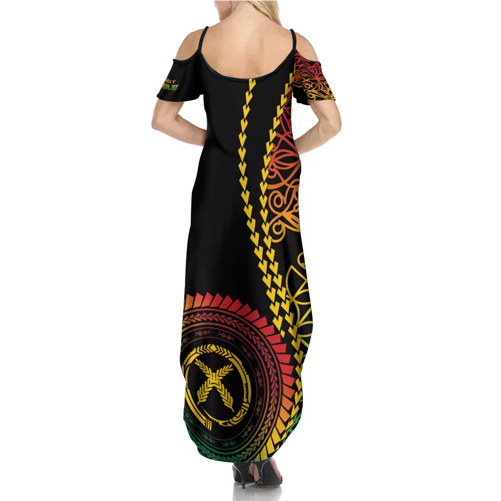 Proudly Ni-Van Sandroing Inspired Classic Style Summer Maxi Dress LT7 - Polynesian Pride