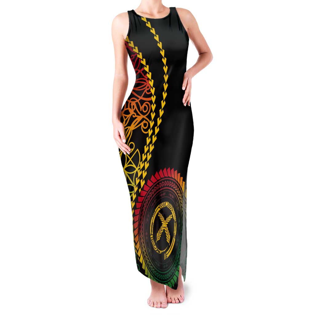 Proudly Ni-Van Sandroing Inspired Classic Style Tank Maxi Dress LT7 Women Colorful - Polynesian Pride