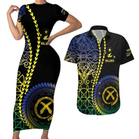 Proudly Ni-Van Sandroing Inspired Couples Matching Short Sleeve Bodycon Dress and Hawaiian Shirt Malampa Classic Style