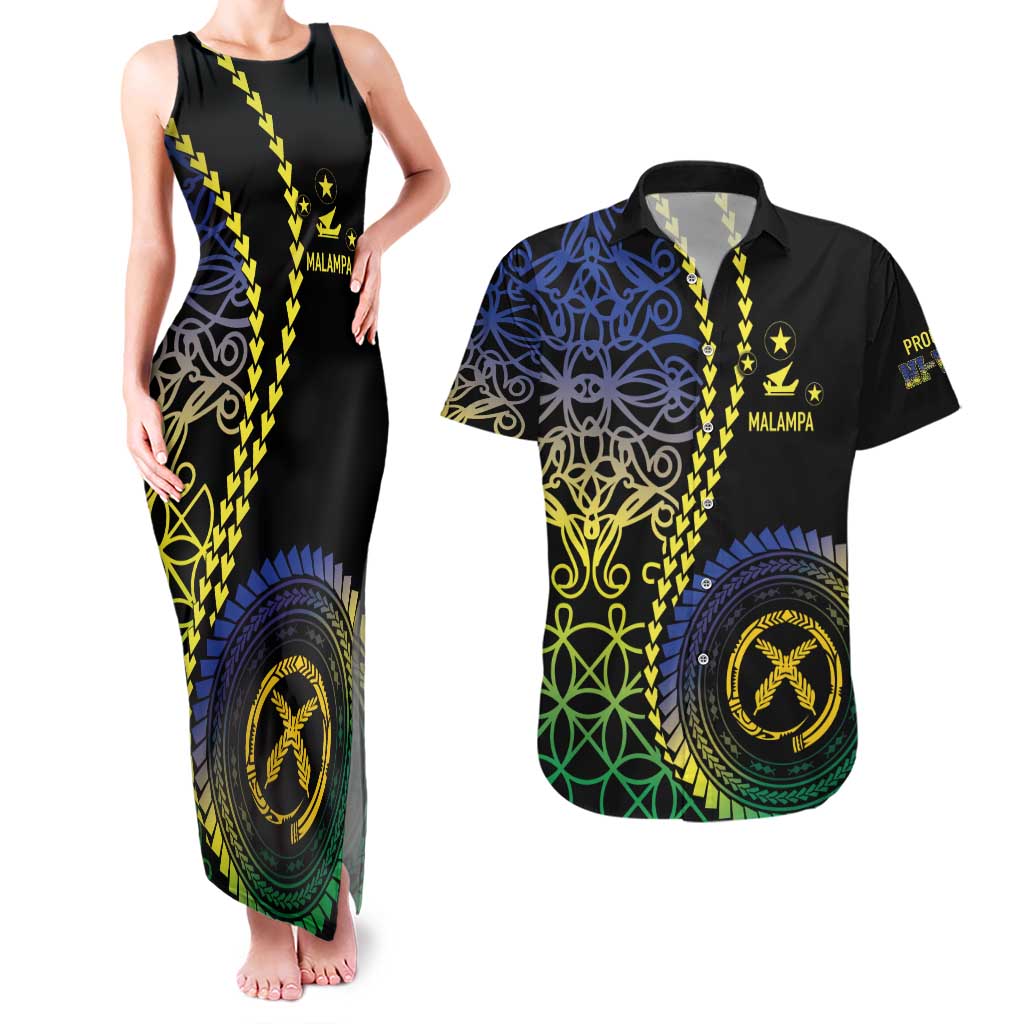 Proudly Ni-Van Sandroing Inspired Couples Matching Tank Maxi Dress and Hawaiian Shirt Malampa Classic Style