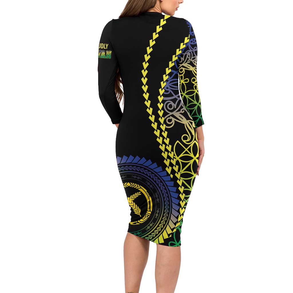Proudly Ni-Van Sandroing Inspired Family Matching Long Sleeve Bodycon Dress and Hawaiian Shirt Malampa Classic Style LT7 - Polynesian Pride