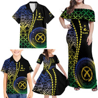 Proudly Ni-Van Sandroing Inspired Family Matching Off Shoulder Maxi Dress and Hawaiian Shirt Malampa Classic Style LT7 - Polynesian Pride