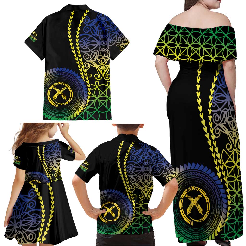 Proudly Ni-Van Sandroing Inspired Family Matching Off Shoulder Maxi Dress and Hawaiian Shirt Malampa Classic Style LT7 - Polynesian Pride