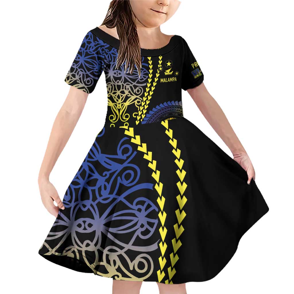 Proudly Ni-Van Sandroing Inspired Family Matching Off Shoulder Short Dress and Hawaiian Shirt Malampa Classic Style LT7 Daughter's Dress Colorful - Polynesian Pride