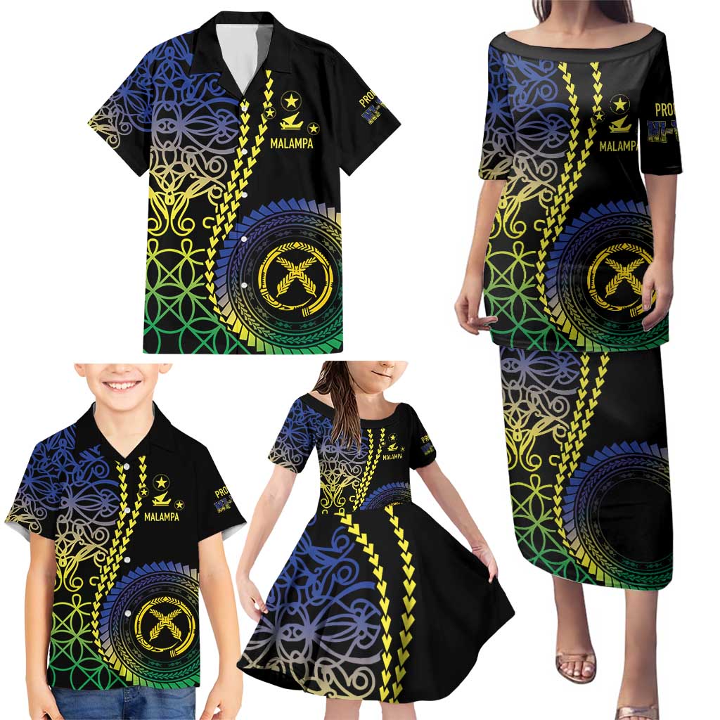 Proudly Ni-Van Sandroing Inspired Family Matching Puletasi and Hawaiian Shirt Malampa Classic Style