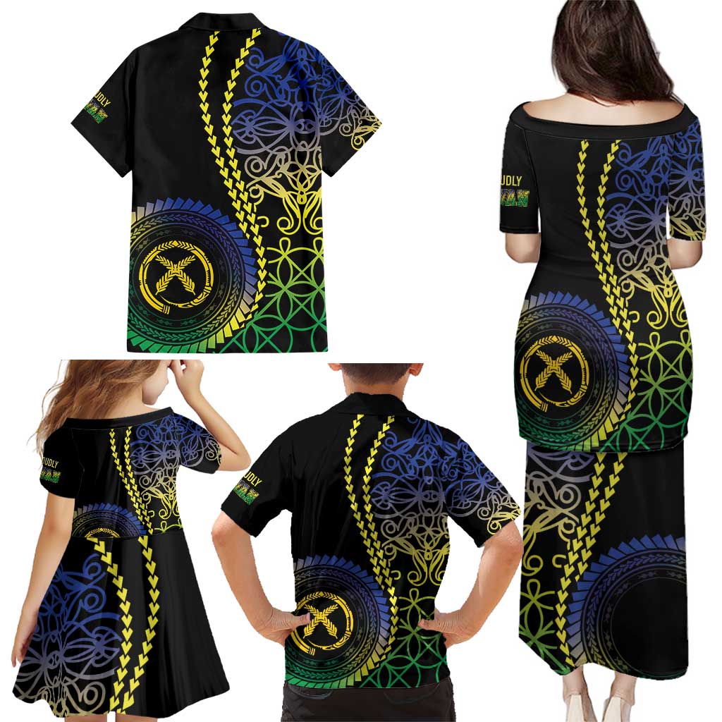 Proudly Ni-Van Sandroing Inspired Family Matching Puletasi and Hawaiian Shirt Malampa Classic Style