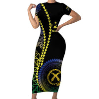 Proudly Ni-Van Sandroing Inspired Family Matching Short Sleeve Bodycon Dress and Hawaiian Shirt Malampa Classic Style LT7 Mom's Dress Colorful - Polynesian Pride