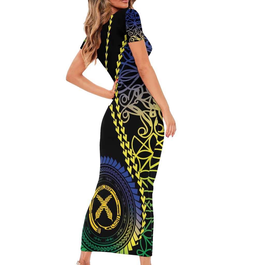 Proudly Ni-Van Sandroing Inspired Family Matching Short Sleeve Bodycon Dress and Hawaiian Shirt Malampa Classic Style LT7 - Polynesian Pride