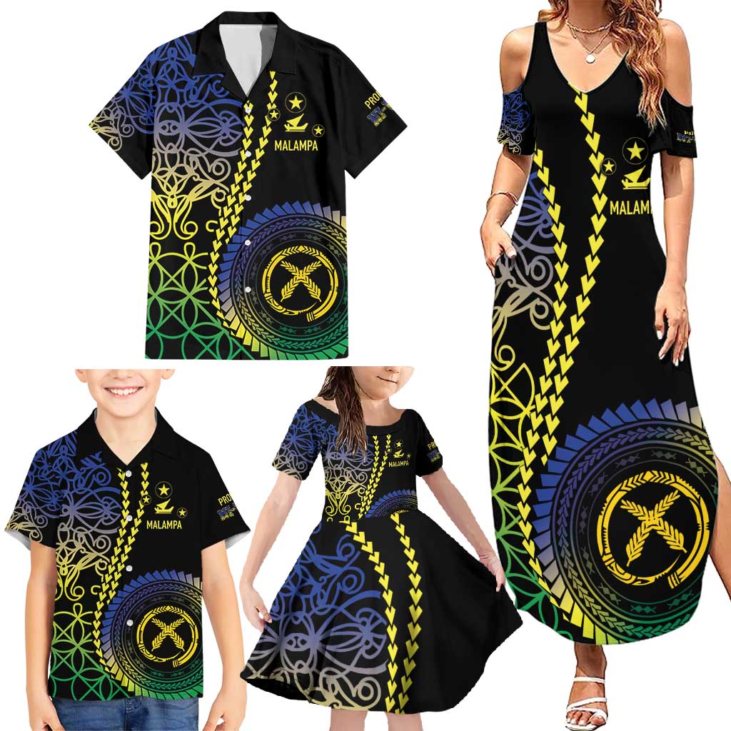 Proudly Ni-Van Sandroing Inspired Family Matching Summer Maxi Dress and Hawaiian Shirt Malampa Classic Style LT7 - Polynesian Pride