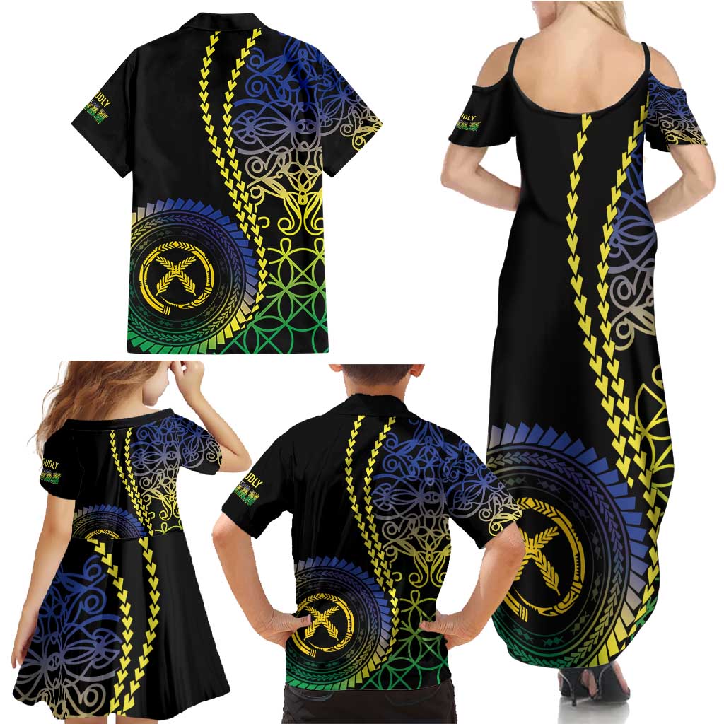 Proudly Ni-Van Sandroing Inspired Family Matching Summer Maxi Dress and Hawaiian Shirt Malampa Classic Style LT7 - Polynesian Pride