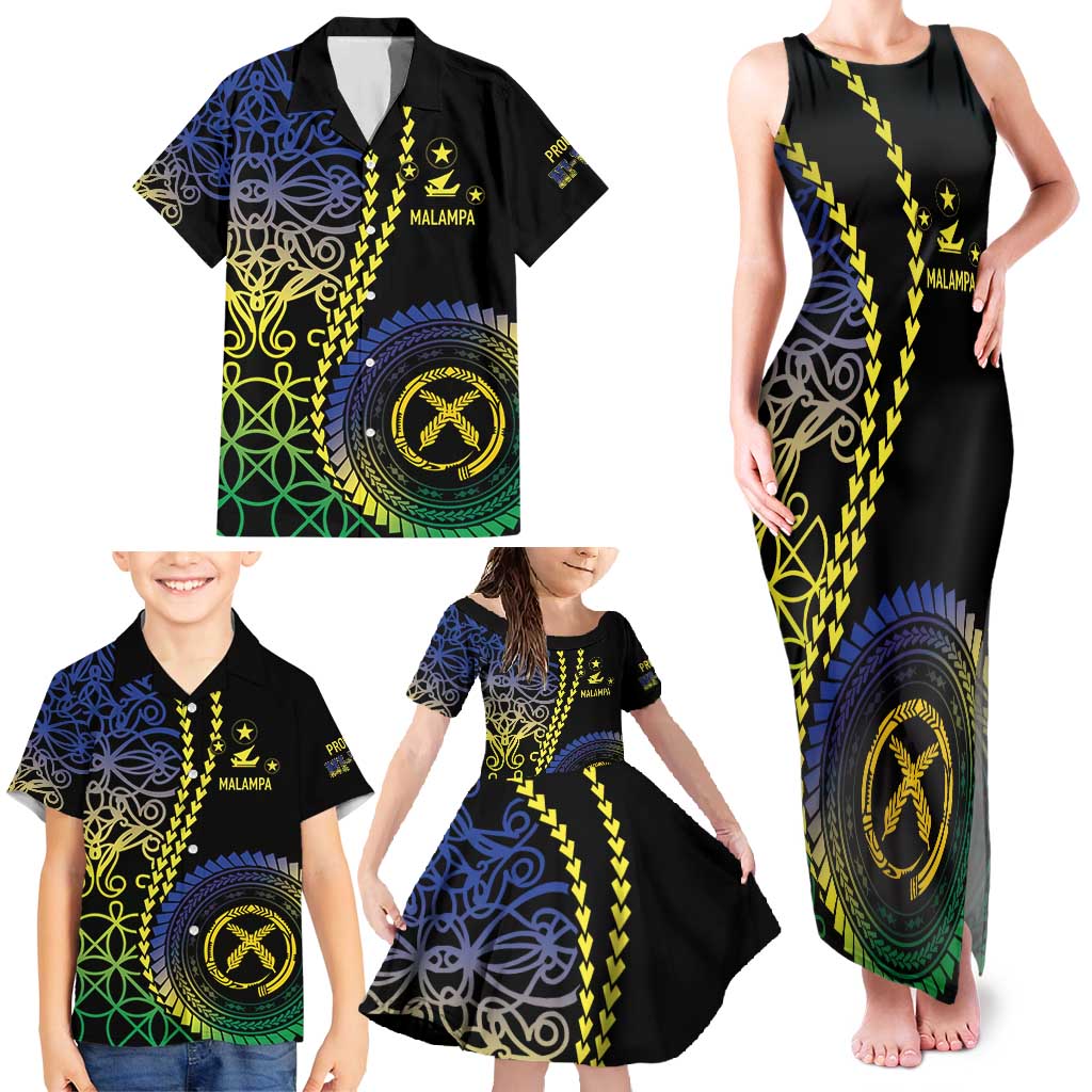 Proudly Ni-Van Sandroing Inspired Family Matching Tank Maxi Dress and Hawaiian Shirt Malampa Classic Style LT7 - Polynesian Pride