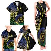 Proudly Ni-Van Sandroing Inspired Family Matching Tank Maxi Dress and Hawaiian Shirt Malampa Classic Style LT7 - Polynesian Pride