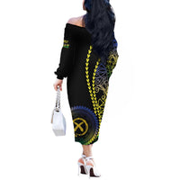 Proudly Ni-Van Sandroing Inspired Off The Shoulder Long Sleeve Dress Malampa Classic Style