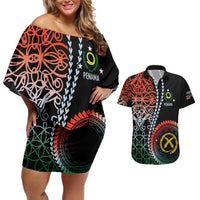 Proudly Ni-Van Sandroing Inspired Couples Matching Off Shoulder Short Dress and Hawaiian Shirt Penama Classic Style