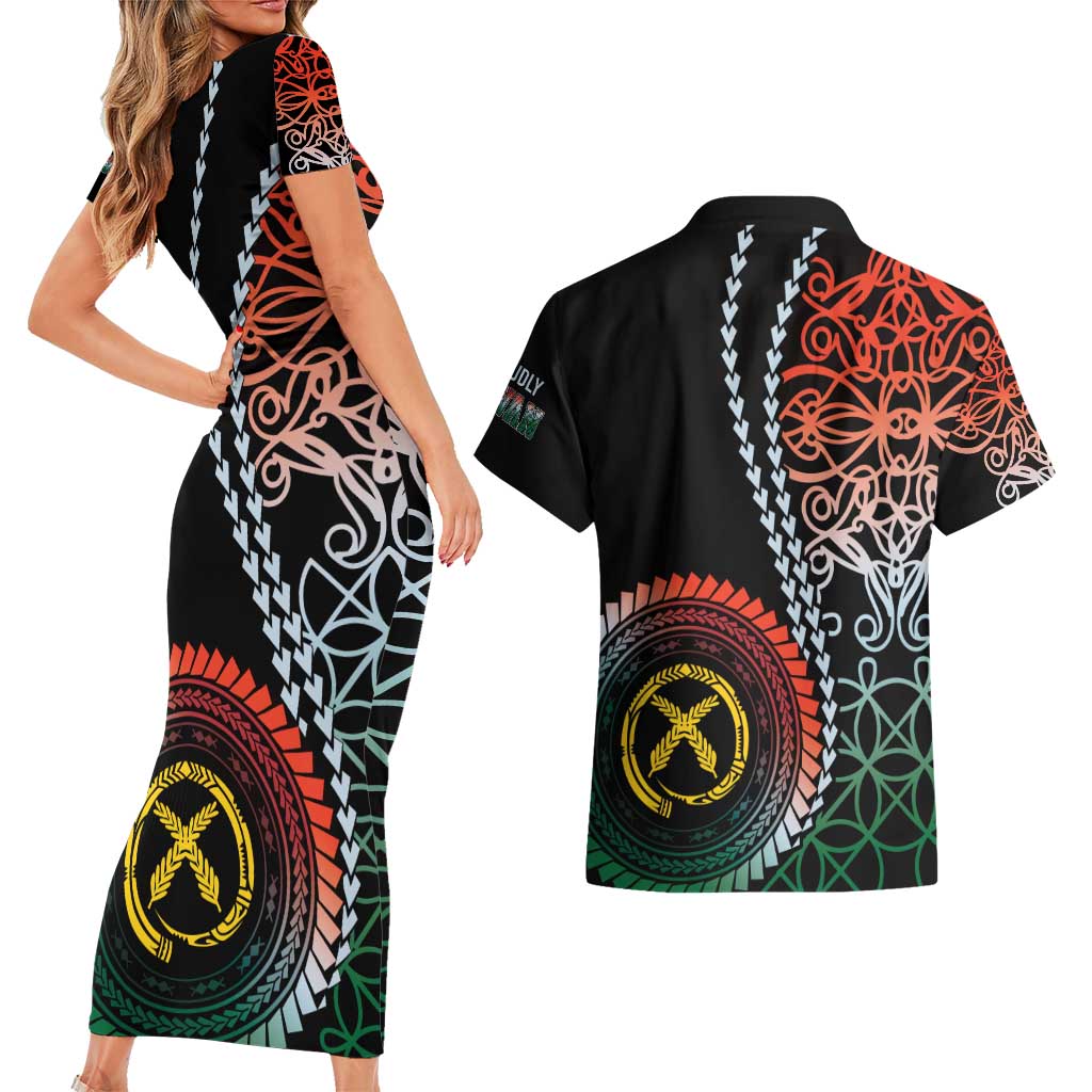 Proudly Ni-Van Sandroing Inspired Couples Matching Short Sleeve Bodycon Dress and Hawaiian Shirt Penama Classic Style