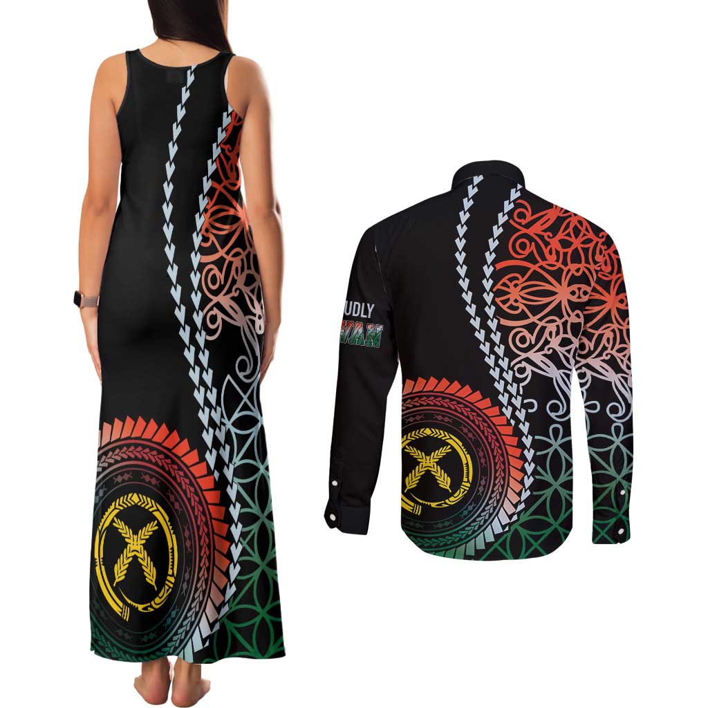 Proudly Ni-Van Sandroing Inspired Couples Matching Tank Maxi Dress and Long Sleeve Button Shirt Penama Classic Style