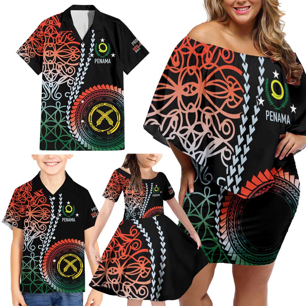 Proudly Ni-Van Sandroing Inspired Family Matching Off Shoulder Short Dress and Hawaiian Shirt Penama Classic Style